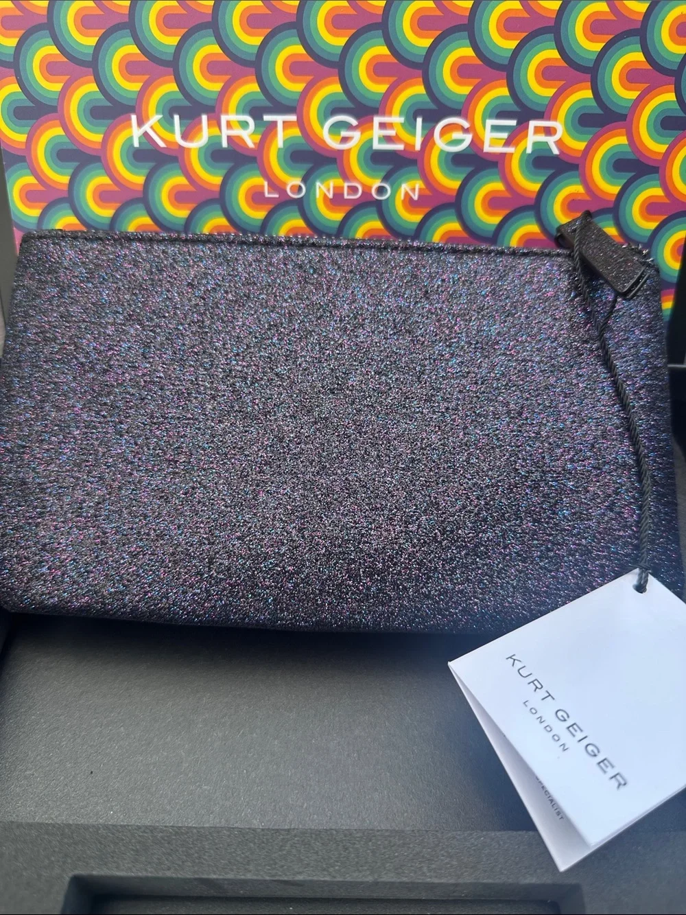 Kurt Geiger Glitter Card Holder and Zip Pouch - NWT